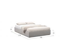 Кровать MOON-TRADE двуспальная Модель 1240, (серо-розовый, велюр)