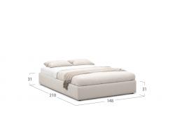 Кровать MOON-TRADE двуспальная Модель 1240, (бежевый, рогожка)