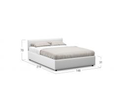 Кровать  MOON-TRADE двуспальная Irida Модель 1220, (белый, экокожа)