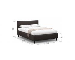 Кровать MOON-TRADE двуспальная Rondo Модель 1230, (коричневый, экокожа)