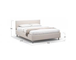 Кровать MOON-TRADE двуспальная Rondo Модель 1230, (бежевый, рогожка)